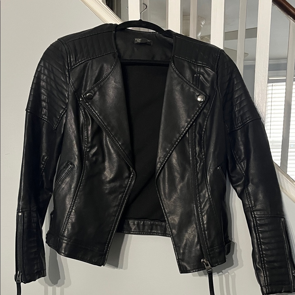 Women's Black Faux Leather Jacket
